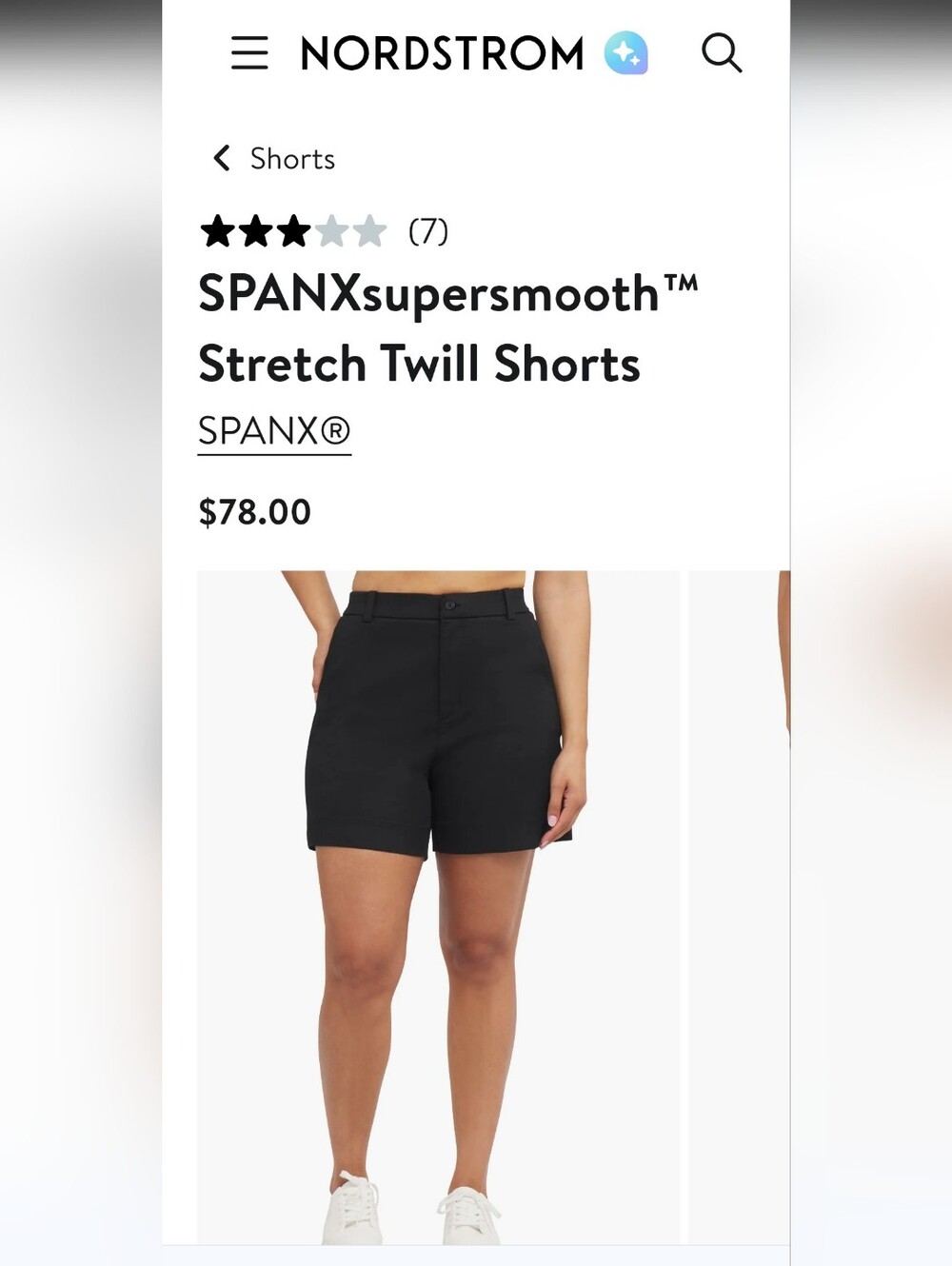 Spanx SPANXsupersmooth Stretch Twill Shorts Black Sz XL NWT - Picture 3 of 15